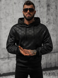 Férfi kapucnis pulóver fekete OZONEE O/3A76