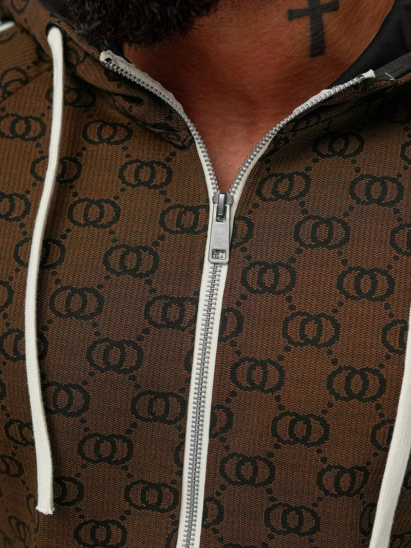 Férfi melegítő együttes sötét-bézs OZONEE O/FF5111AB