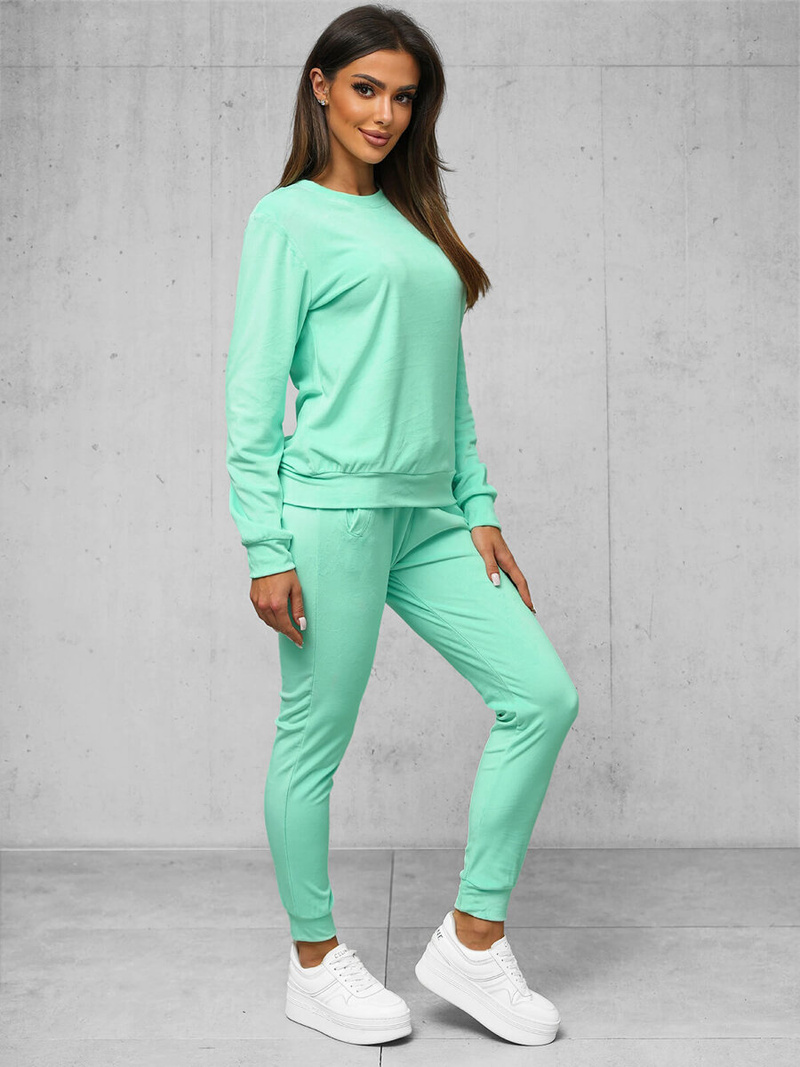 Női Melegítő Szett Velúr Sötét Mentol OZONEE O/8C1173/139Z