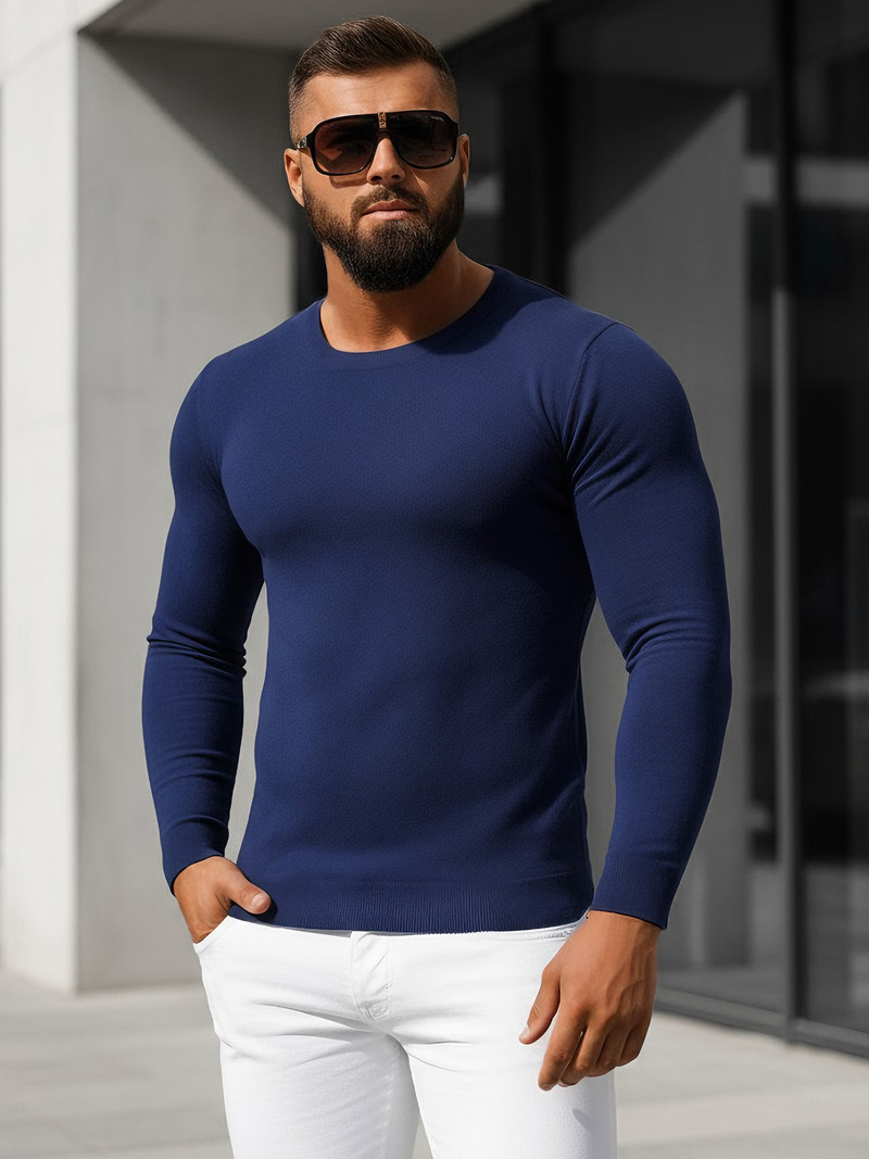 Férfi Pulóver Sötét-Kék OZONEE NB/MMB602/5Z