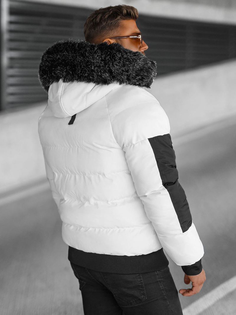 Férfi Steppelt Kabát Fehér OZONEE O/M798Z