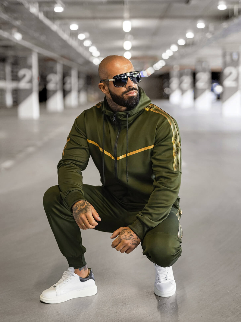 Férfi Szabadidő Együttes Zöld OZONEE JS/8C8117/29Z