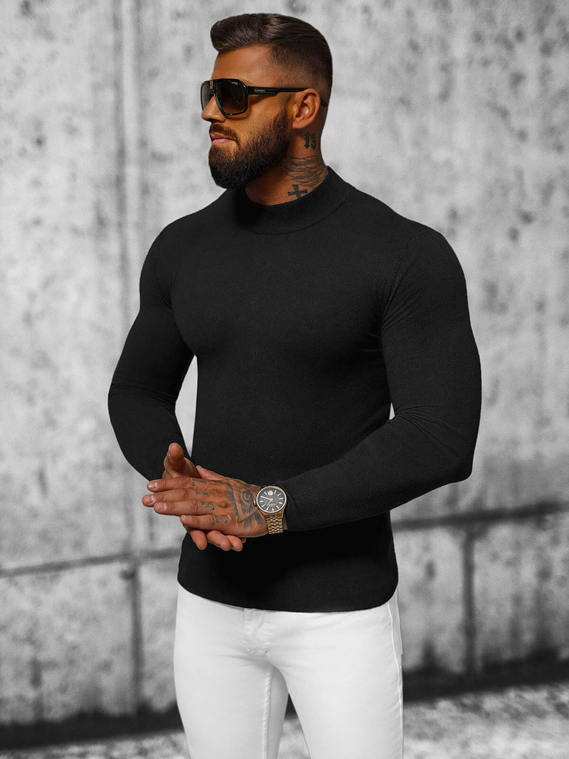 Férfi Pulóver Fekete OZONEE NB/MMB603/4Z