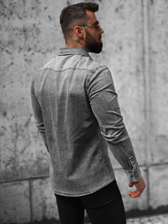 Férfi Farmer Ing Szürke OZONEE NB/MC710G