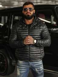 Férfi Steppelt Kabát Fekete OZONEE JS/16M9328/392BZ