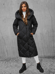 Női téli kabát fekete OZONEE JS/5M3173/392