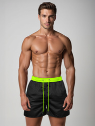 Férfi fürdőnadrág fekete/sárga OZONEE JS/17K561/5Z