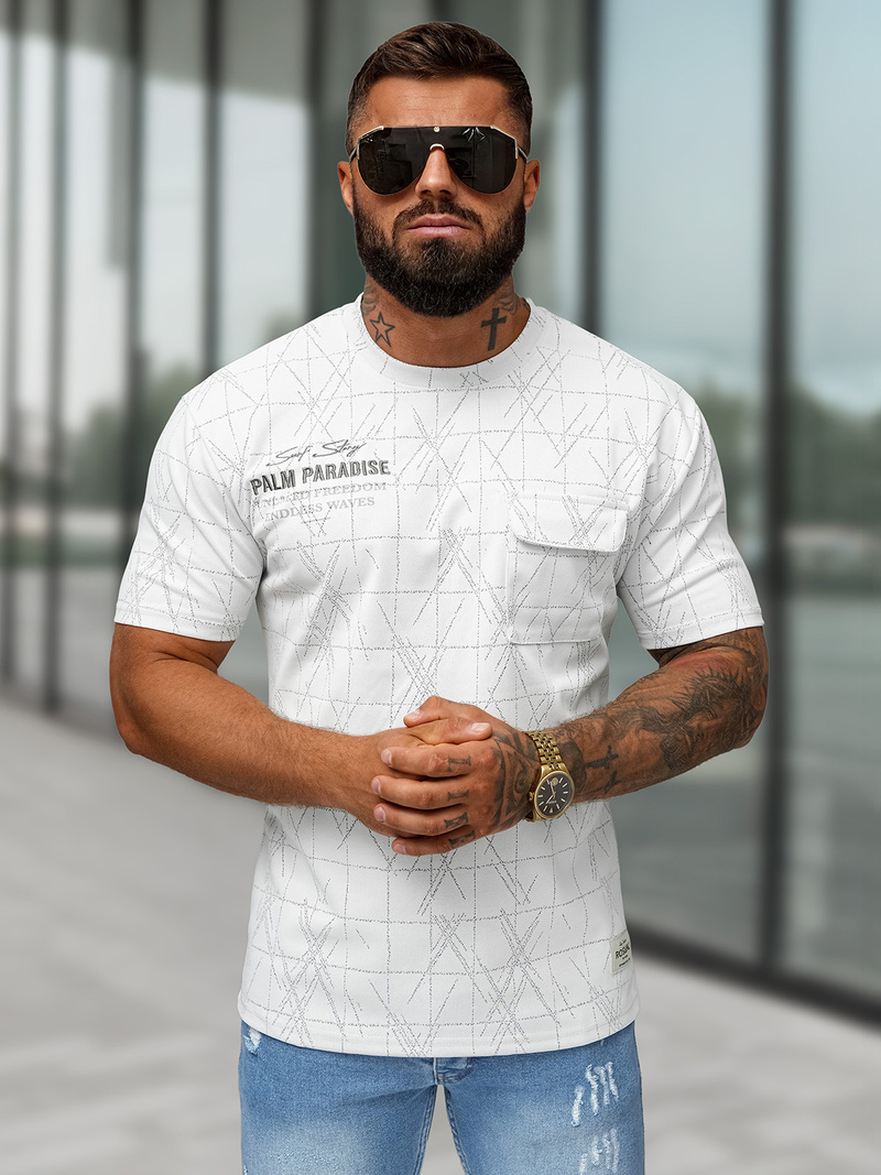 Férfi Póló Fehér OZONEE O/QQ1530