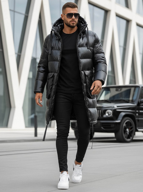 Férfi téli kabát fekete OZONEE O/M3205Z