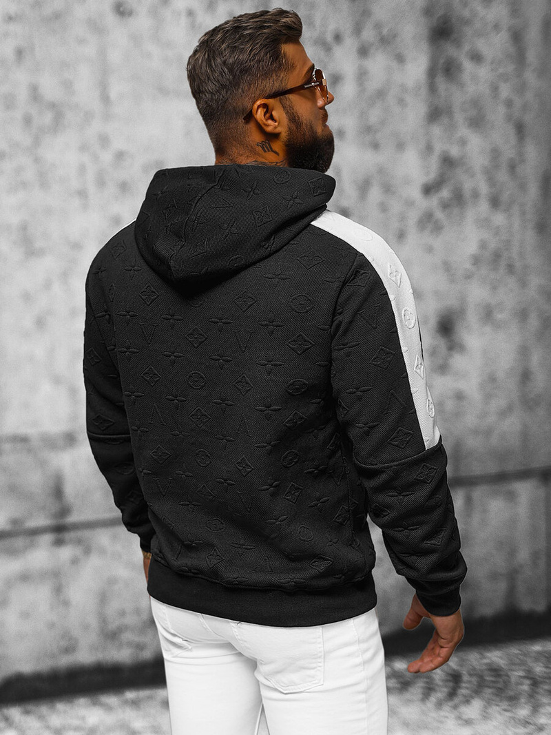 Férfi kapucnis felső fekete OZONEE JS/3B572