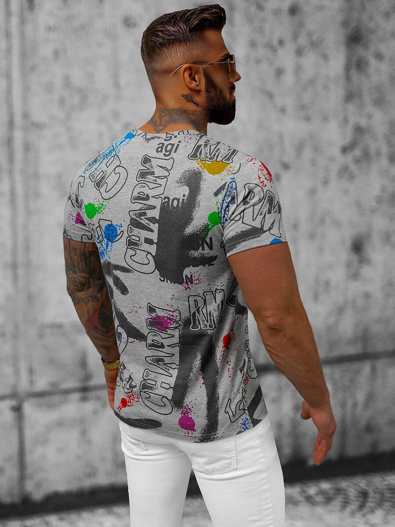 Férfi Póló Szürke OZONEE JS/8T967