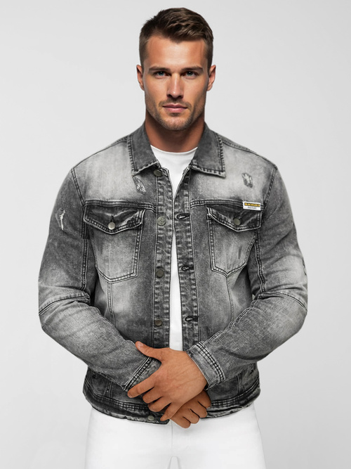 Férfi farmer dzseki fekete OZONEE NB/MJ529NZ