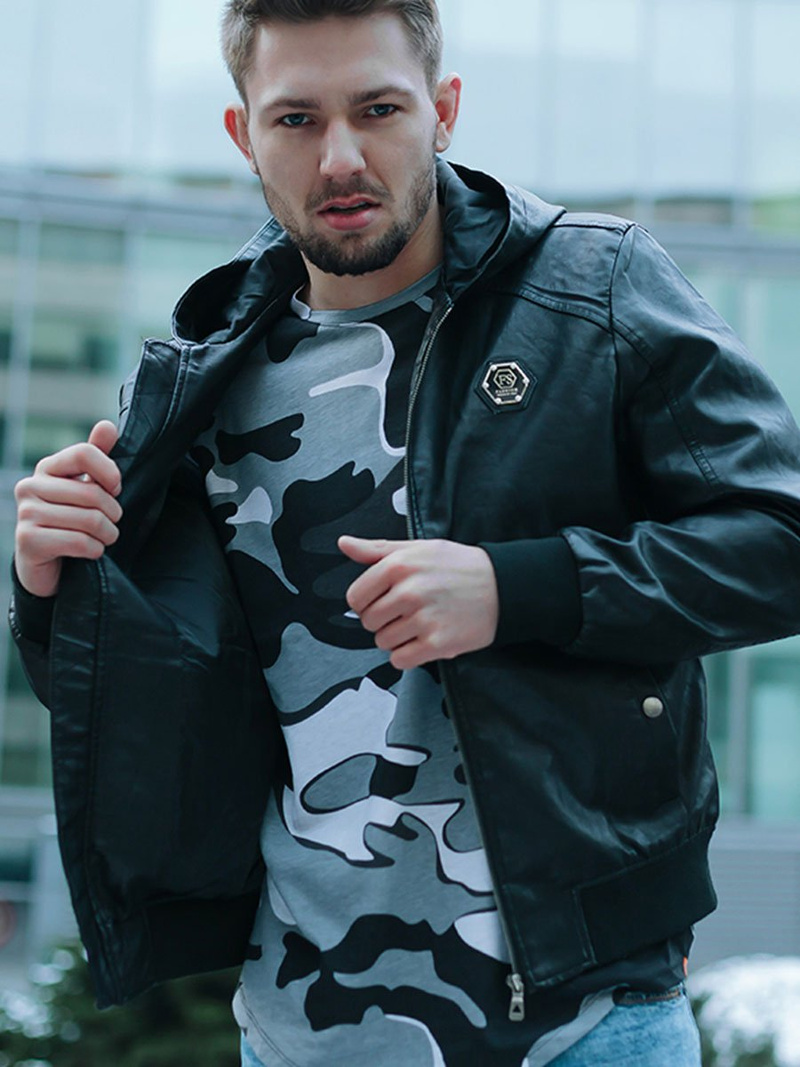 Férfi kabát fekete OZONEE N/5003/18Z