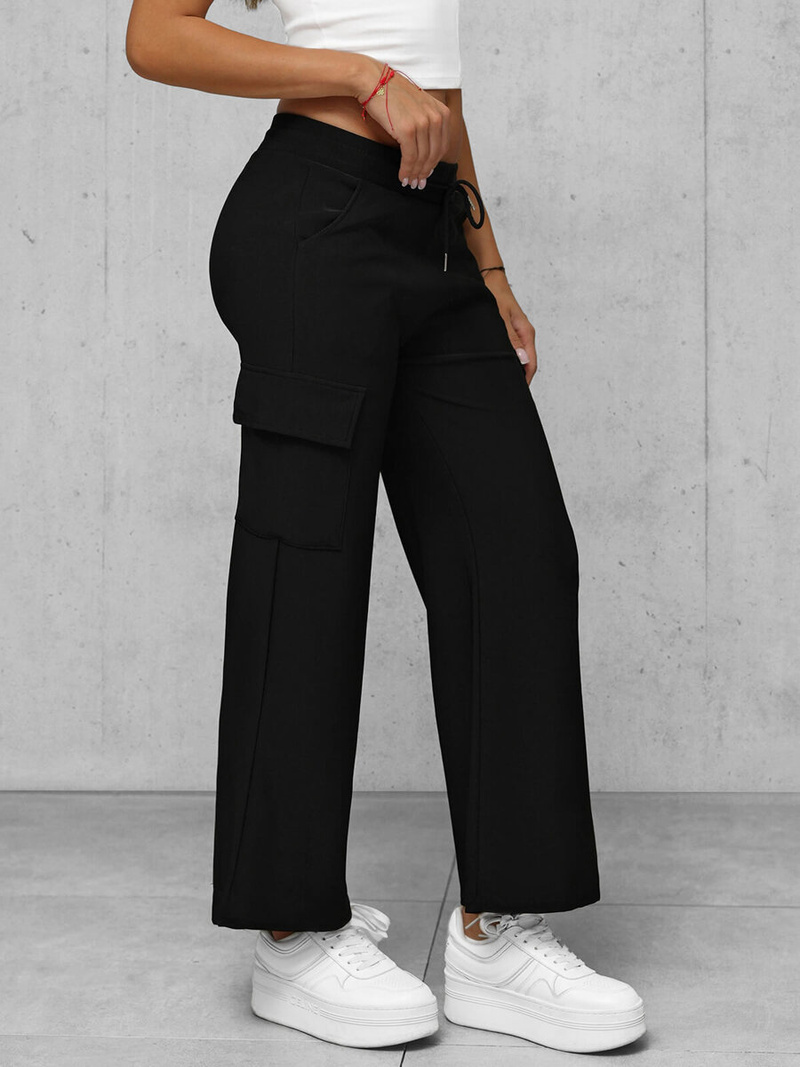 Női nadrágok fekete OZONEE JS/92K515/3