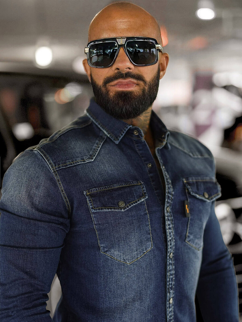 Férfi farmer ing sötét-kék OZONEE O/51410