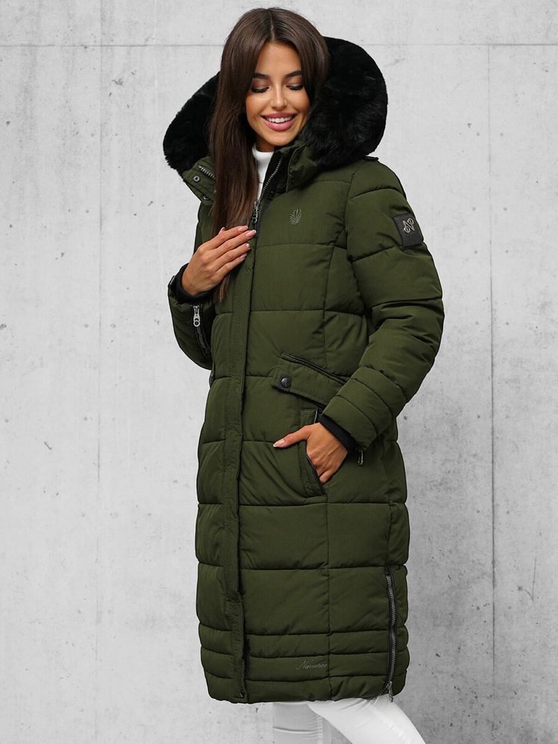 Női téli kabát khaki OZONEE O/W377