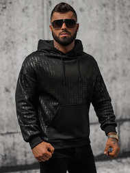 Férfi kapucnis pulóver fekete OZONEE O/3A76