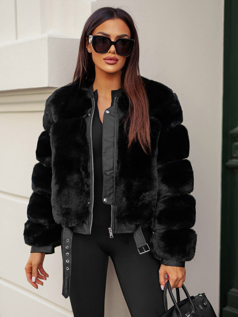 Női téli kabát fekete OZONEE JS/11Z8080Z