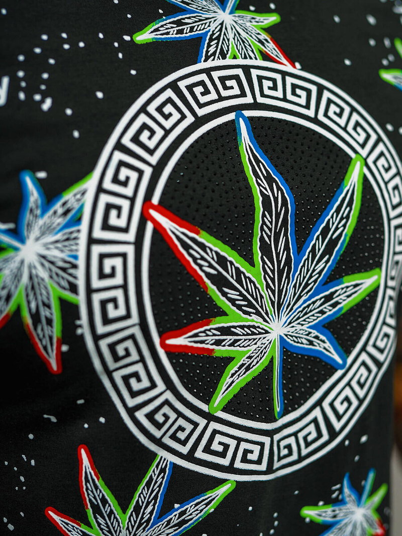 Férfi Póló Fekete OZONEE O/T136/3