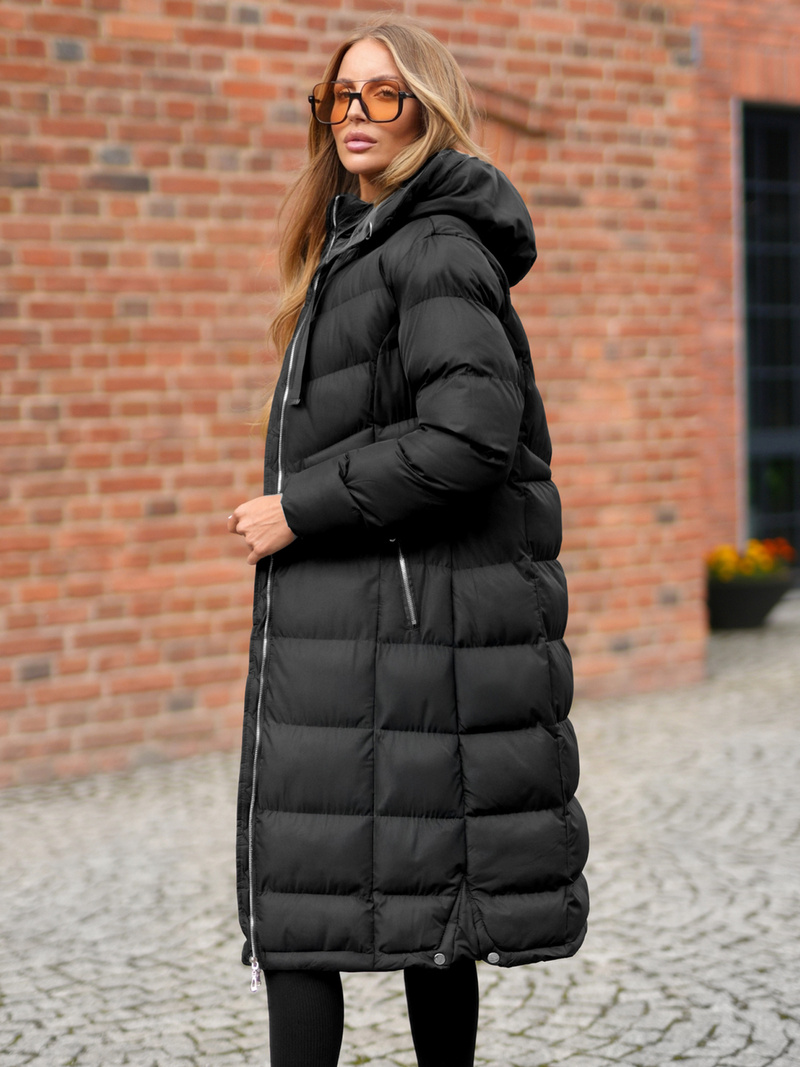 Női téli kabát fekete OZONEE JS/M736/392Z