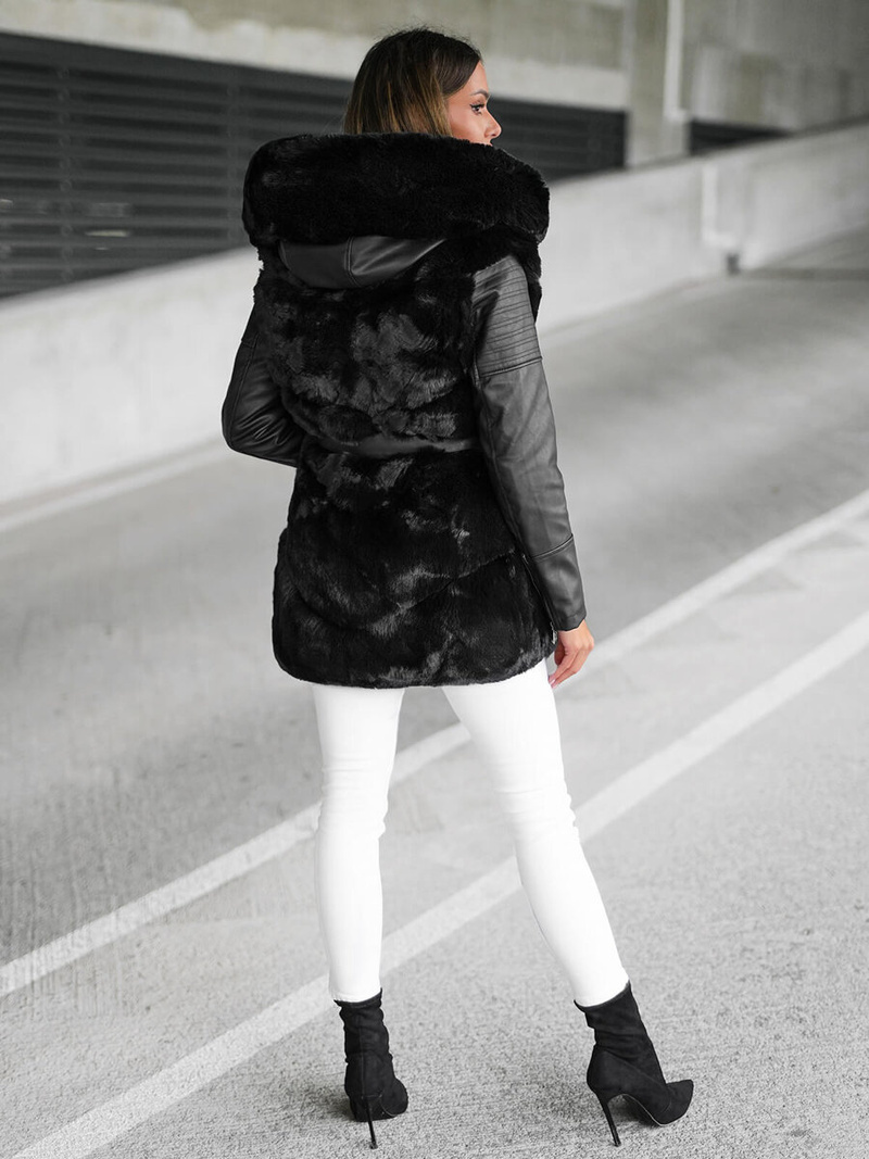 Női téli kabát fekete OZONEE JS/11Z8090Z