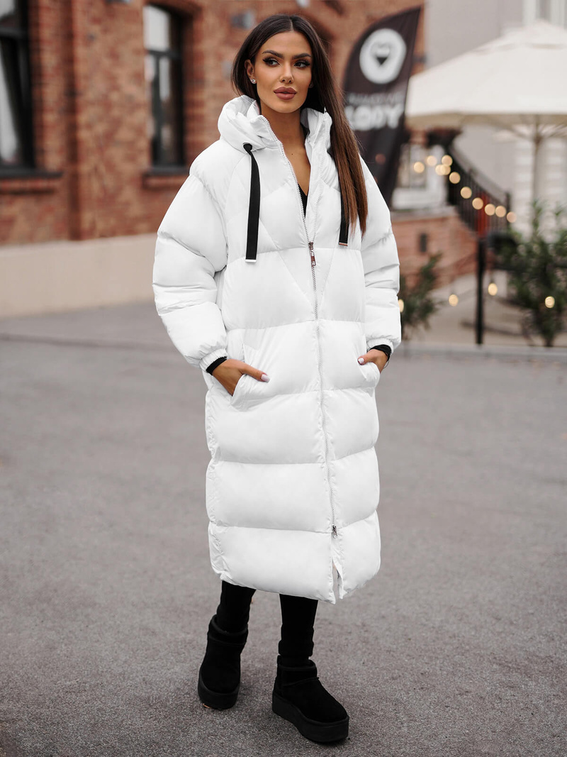 Női téli kabát fehér OZONEE JS/5M3163/281Z