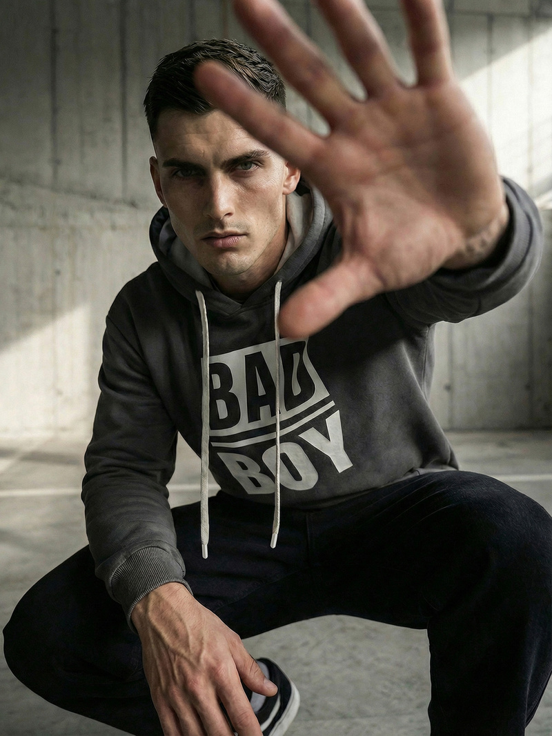 Férfi kapucnis felső grafit OZONEE JS/65B3909/5Z