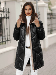 Női téli kabát fekete OZONEE JS/5M3189/392Z