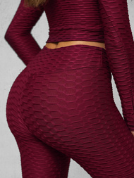 Kétrészes női tréning szett bordó OZONEE O/22060Z