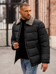 Férfi kabát fekete OZONEE JS/31M5010Z