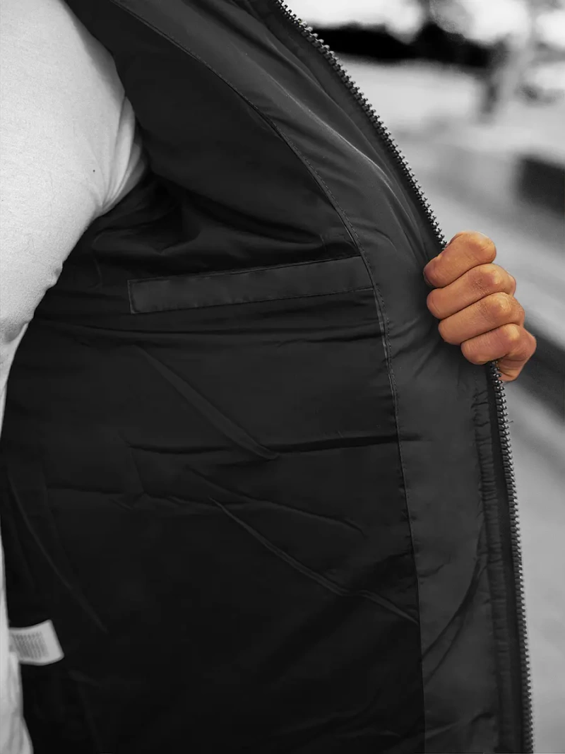 Férfi Steppelt Kabát Fekete OZONEE JS/M8107