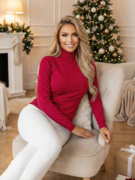 Női pulóver bordó OZONEE JS/8003/5Z