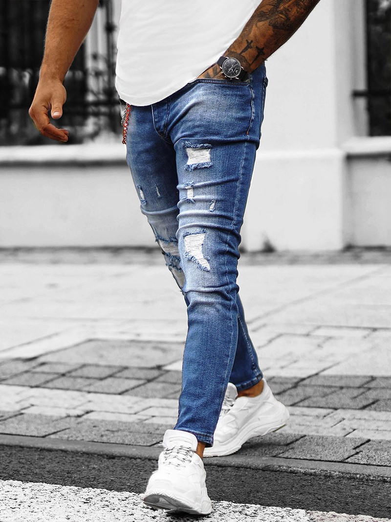 Férfi Farmer Nadrág Kék OZONEE O/JR49