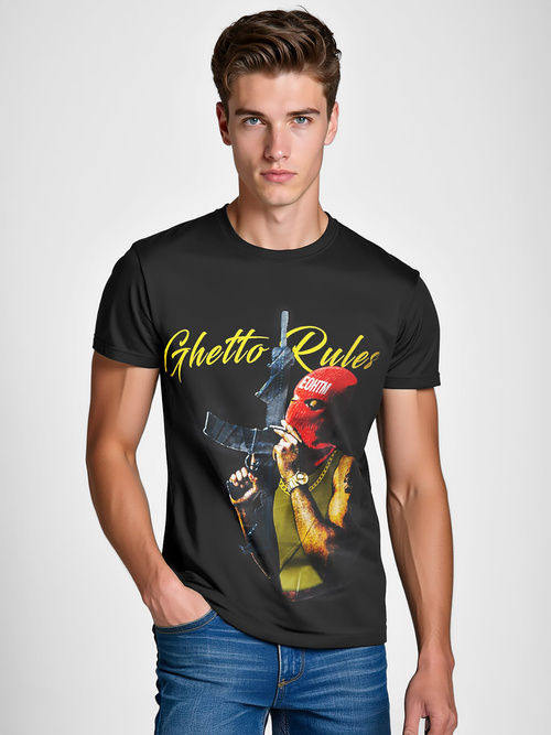 Férfi Póló Fekete OZONEE O/T129/3Z