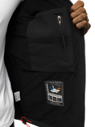 Férfi kapucnis softshell kabát fekete-narancs OZONEE GE/12259Z