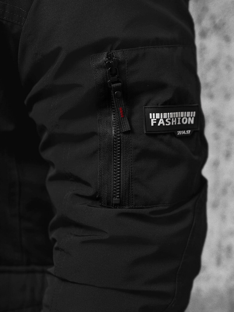 Férfi Steppelt Kabát Fekete OZONEE JS/5M718/392