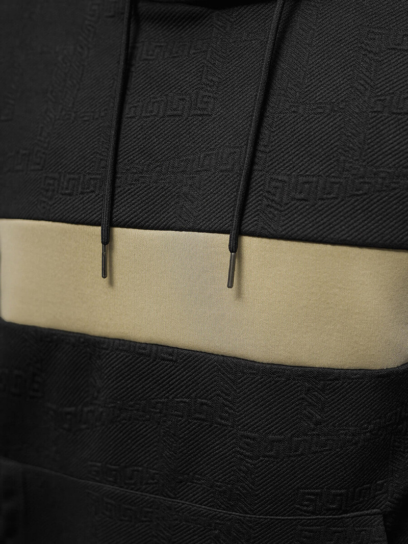 Férfi kapucnis felső fekete OZONEE JS/3B565