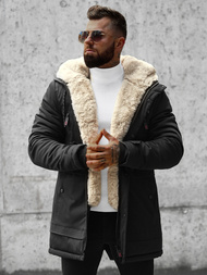 Férfi téli parka kabát fekete OZONEE JS/22M51/392