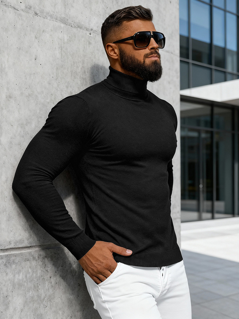 Férfi Pulóver Fekete OZONEE NB/MMB600/4Z