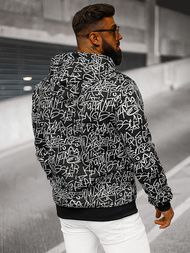 Férfi kapucnis pulóver fekete OZONEE JS/8B1183/3