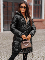 Női téli kabát fekete OZONEE JS/5M3189/392Z