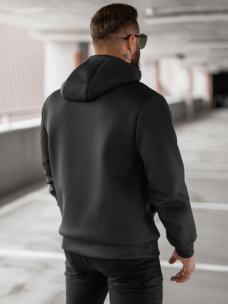 Férfi kapucnis felső fekete OZONEE JS/27B6502/3Z