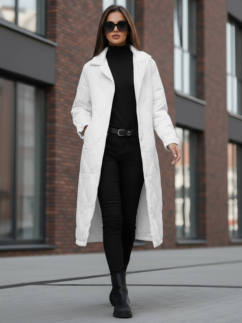 Női téli kabát fehér OZONEE JS/5M3177/281Z