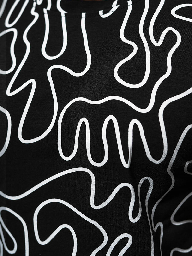 Férfi Póló Fekete OZONEE JS/8T1198/3