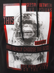 Férfi pulcsi kapucnival Fekete OZONEE B/20402010