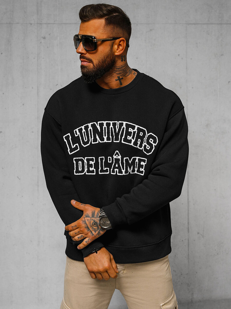 Pulóver fekete OZONEE O/SWE23055