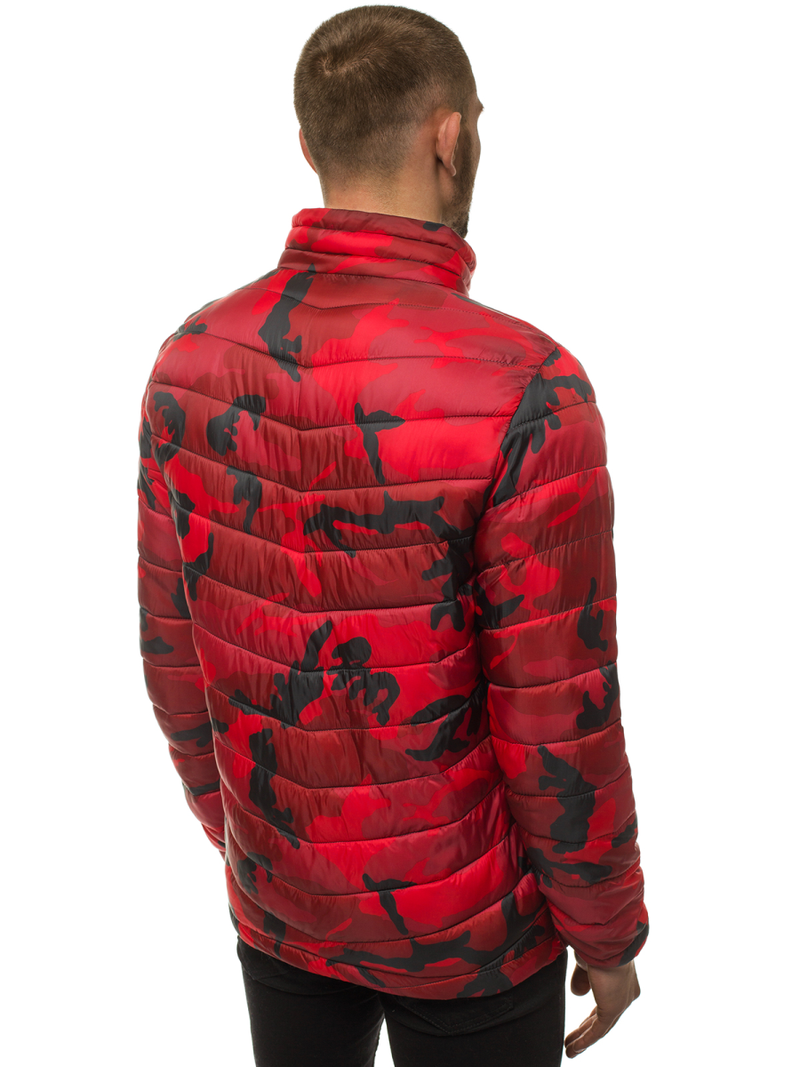 Férfi átmeneti kabát piros-terepmintás OZONEE JS/SM80Z