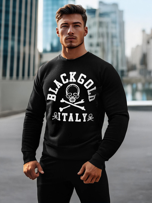 Férfi pulóver fekete OZONEE NB/MF2013Z