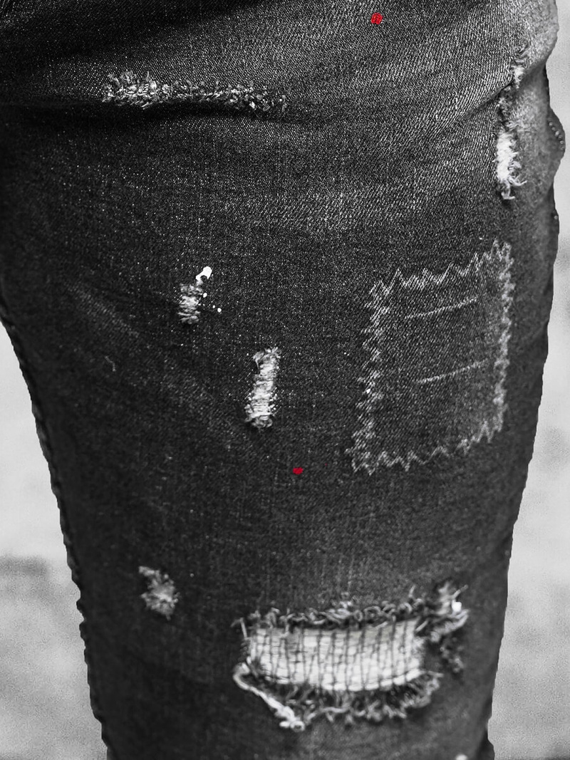 Férfi Farmer Nadrág fekete OZONEE O/MB463