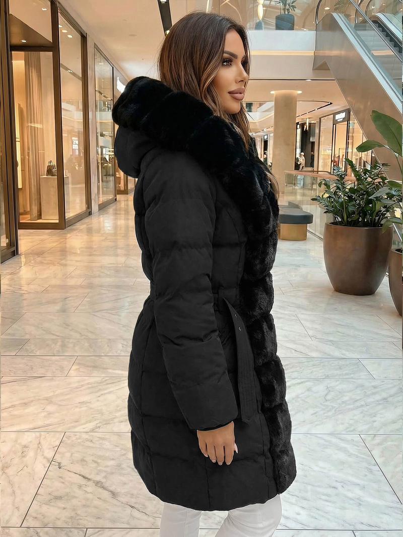 Női téli kabát fekete OZONEE JS/5M3158/392Z